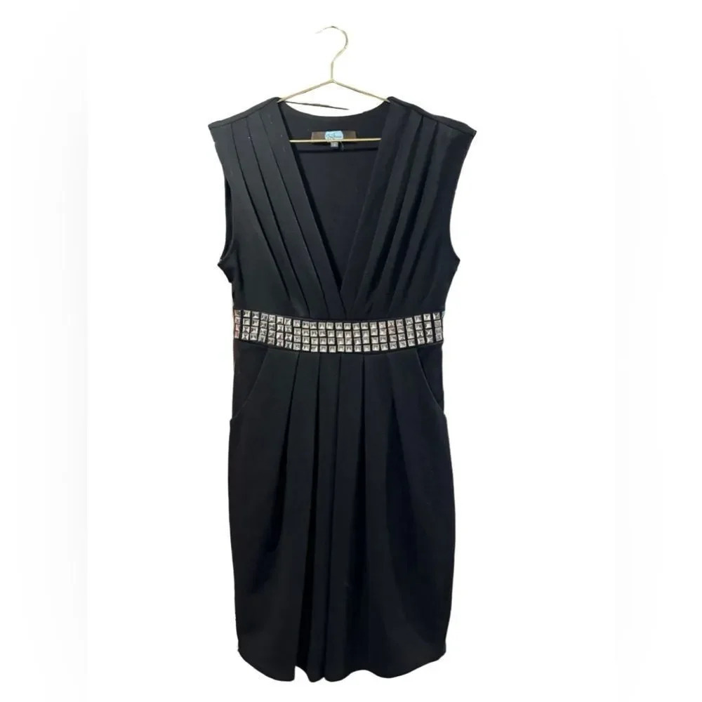 NWT Eva Franco Sample Dress with studded Faux belt sz 0 Anthropologie
